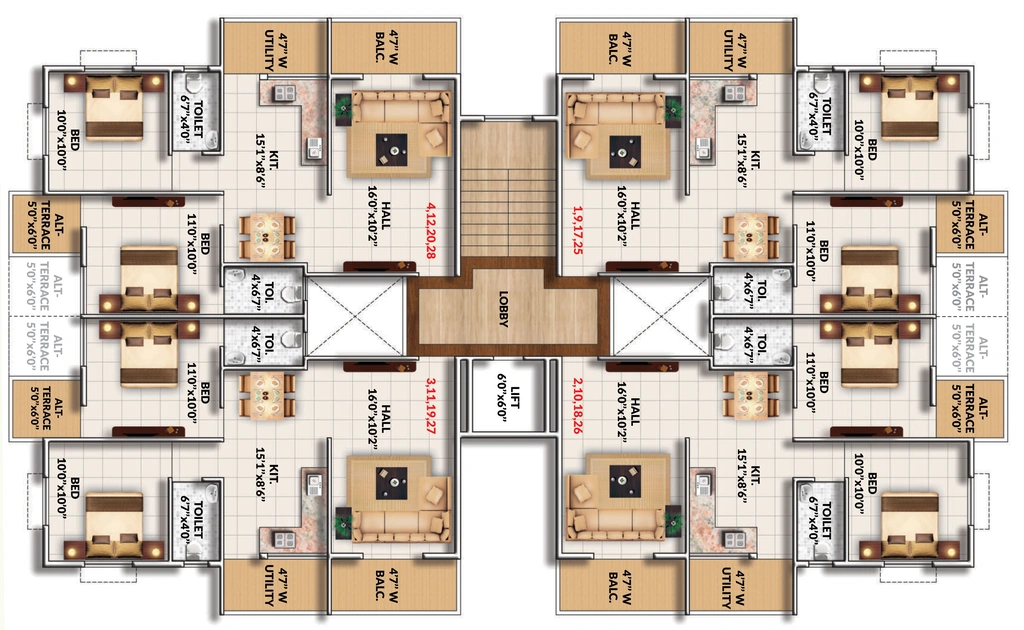 Floor Plan of Shrinath Samarth Heights in Indira Nagar, Nashik - Image 432033