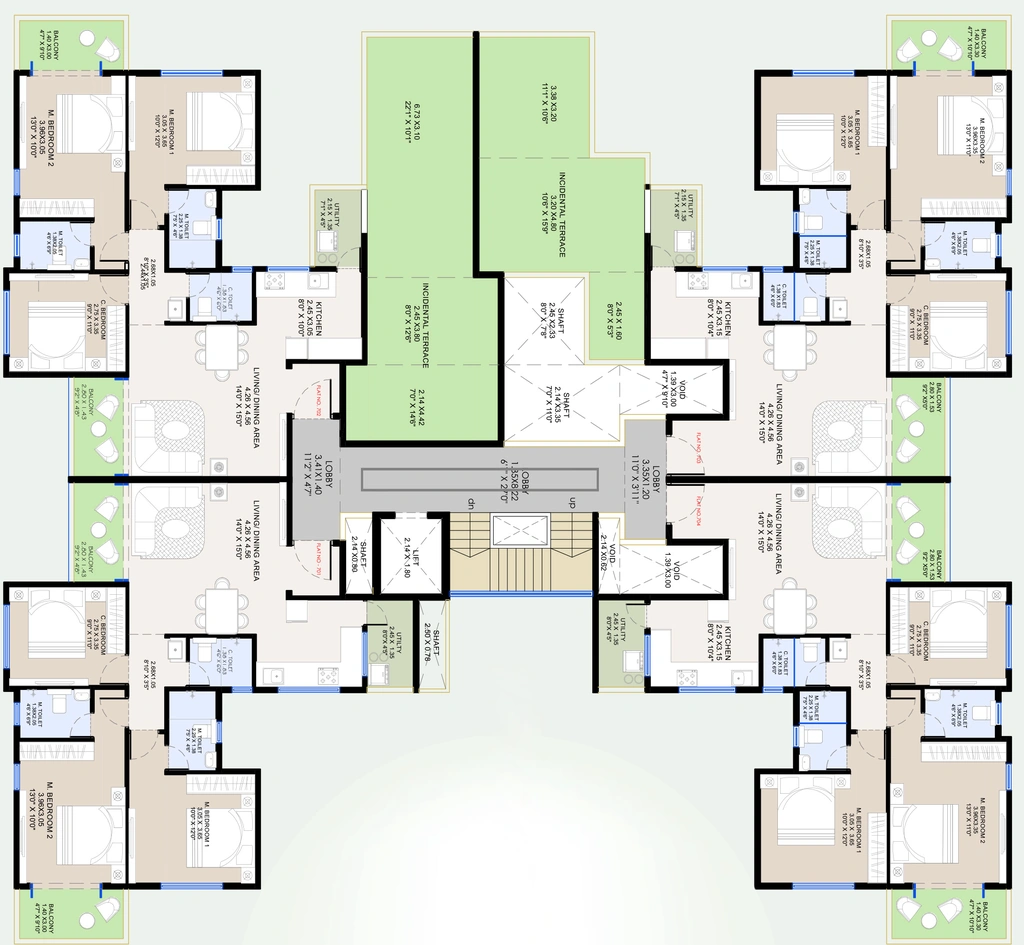 Floor Plan of Shreeji Imperial in Indira Nagar, Nashik - Image 432012