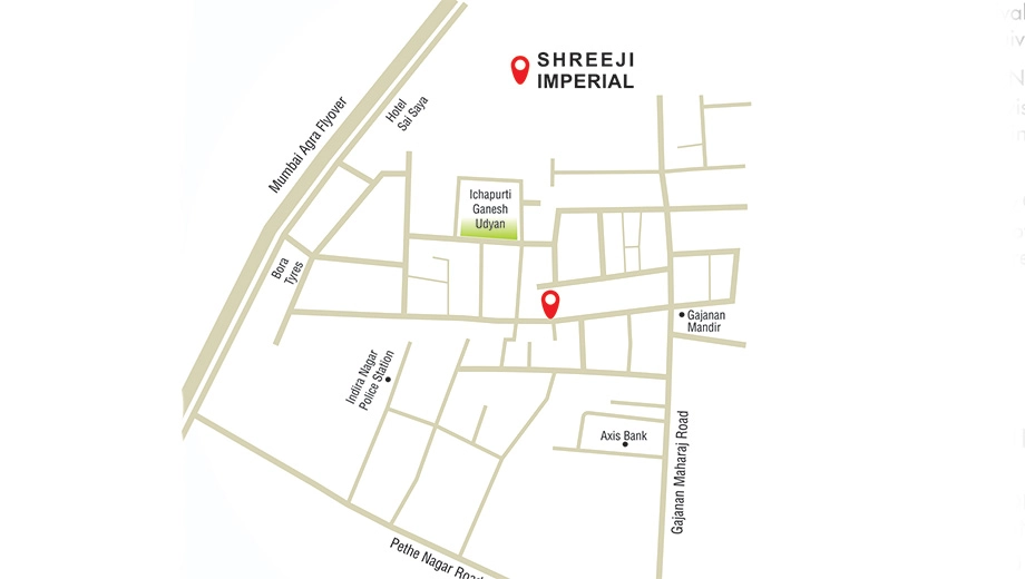 Location of Shreeji Imperial in Indira Nagar, Nashik - Image 432011