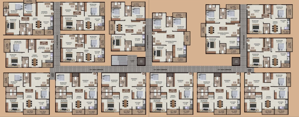 Floor Plan of GM Sri Sai Signature in Horamavu, Bangalore - Image 431628