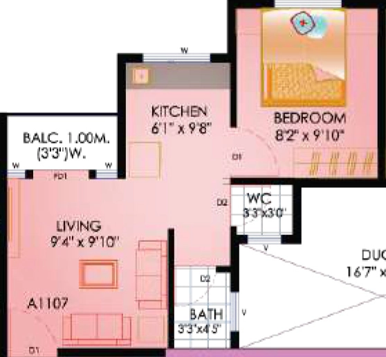 1 BHK Flat in Shree Swastik Mangal in Kamatwade, Nashik - Image 929936