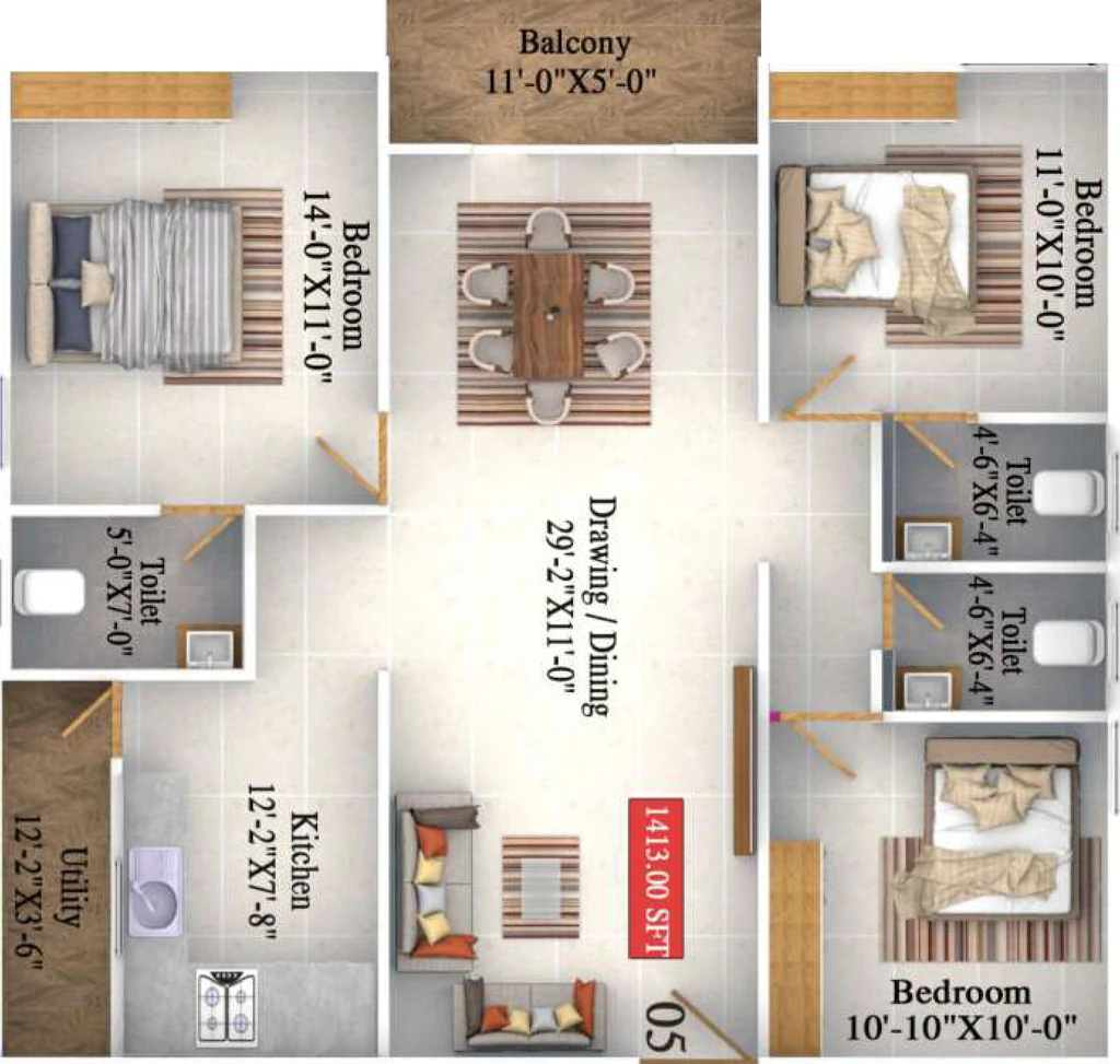 3 BHK Flat in GM Kamadhenu Enclave in Kaggadasapura, Bangalore - Image 929759