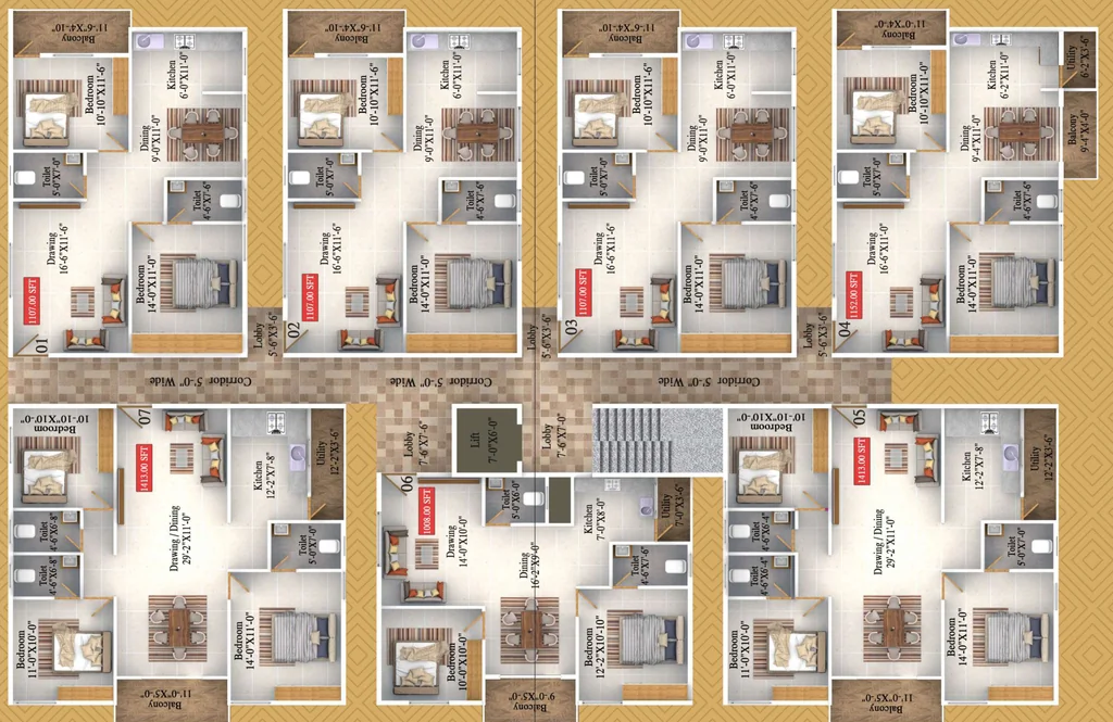 Floor Plan of GM Kamadhenu Enclave in Kaggadasapura, Bangalore - Image 431634