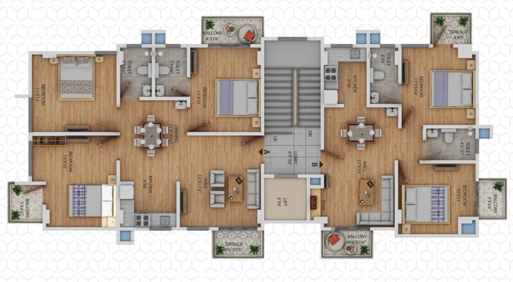 Floor Plan of Rishab Dulan Residency in Bamunimaidam, Guwahati - Image 431645