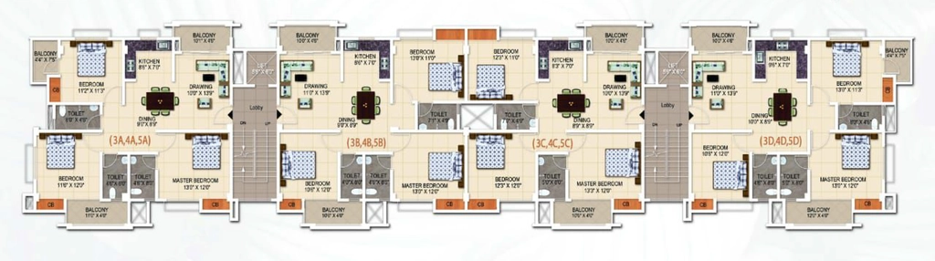 Floor Plan of Ergon Prakriti Jyotinagar in Noonmati, Guwahati - Image 431661