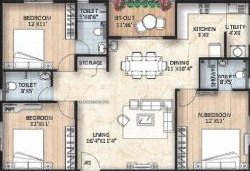 3 BHK Flat in Adithya Valioso in Varthur, Bangalore - Image 929771