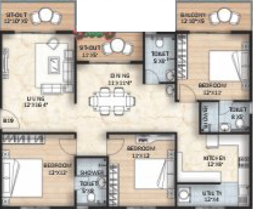 3 BHK Flat in Adithya Valioso in Varthur, Bangalore - Image 929773
