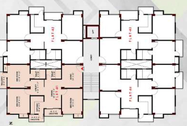 Floor Plan of Golden Square Apartment in Sarumotoria, Guwahati - Image 431673