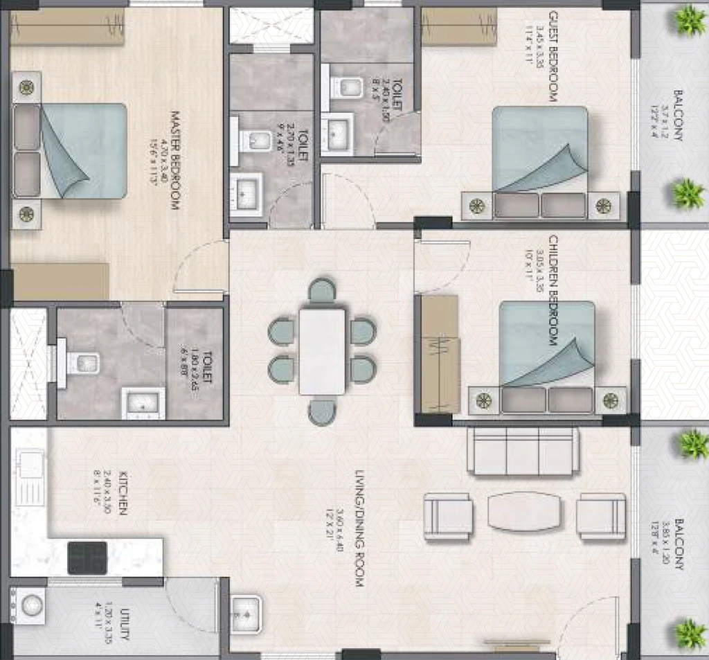 3 BHK Flat in SSC Sakura Blossom in Budigere Cross, Bangalore - Image 929790