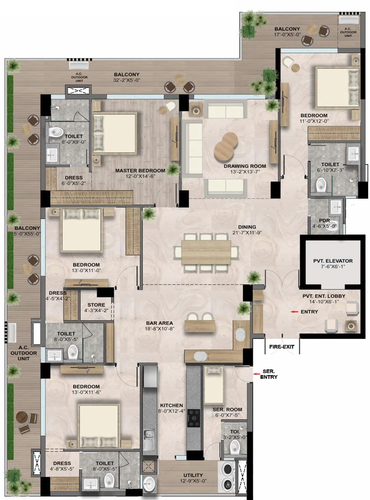 4 BHK Flat in 1OAK Eden At 1 in Gomti Nagar Extension, Lucknow - Image 929794