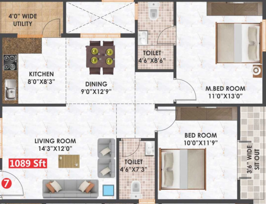 2 BHK Flat in Habulus Sai Elite in Electronic City, Bangalore - Image 929797