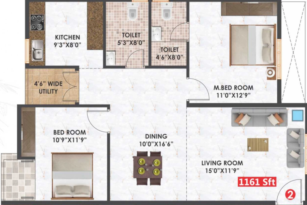 2 BHK Flat in Habulus Sai Elite in Electronic City, Bangalore - Image 929798