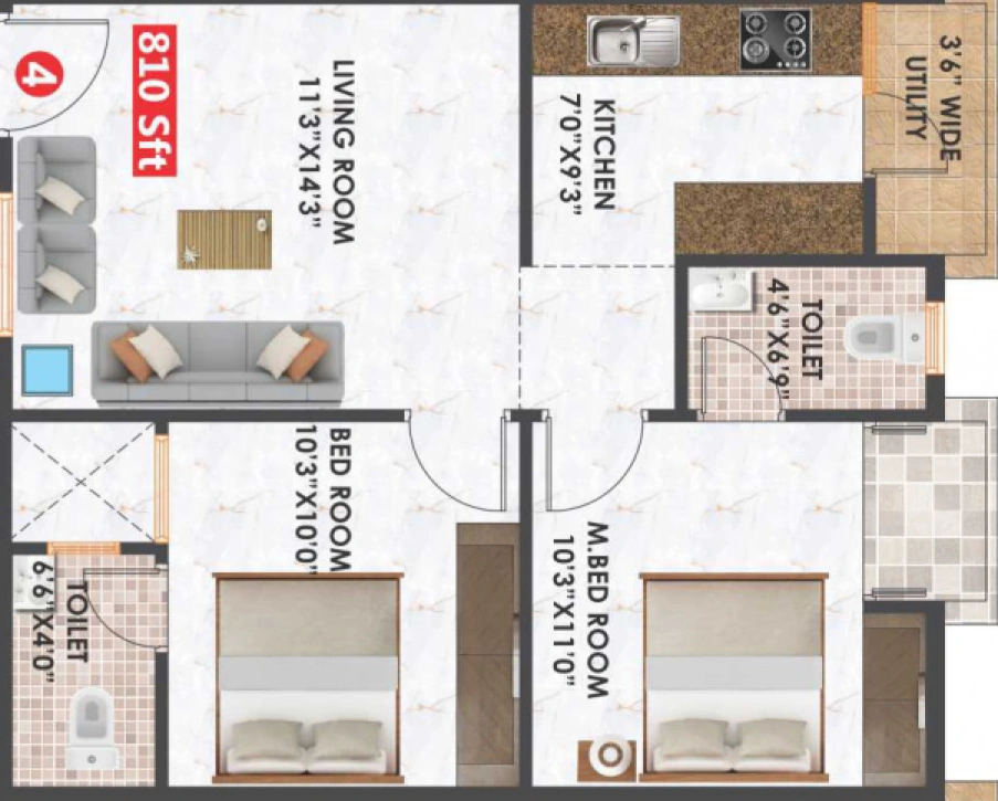 2 BHK Builder Floor in Habulus Sai Elite in Electronic City, Bangalore - Image 929795