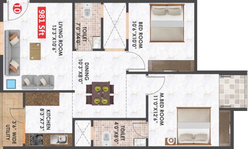 2 BHK Flat in Habulus Sai Elite in Electronic City, Bangalore - Image 929796