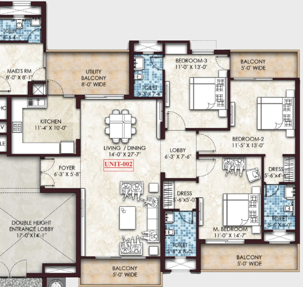 3 BHK Flat in Omaxe Regent in Gomti Nagar Extension, Lucknow - Image 929811