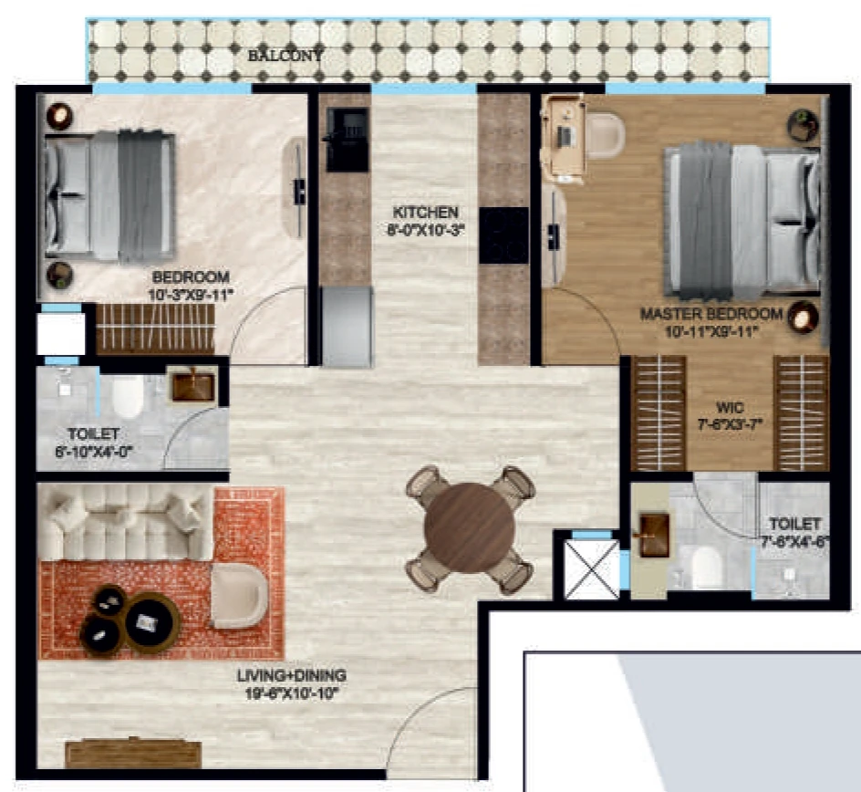 2 BHK Flat in Shreeya Vista Homes in Deva Road, Lucknow - Image 929814