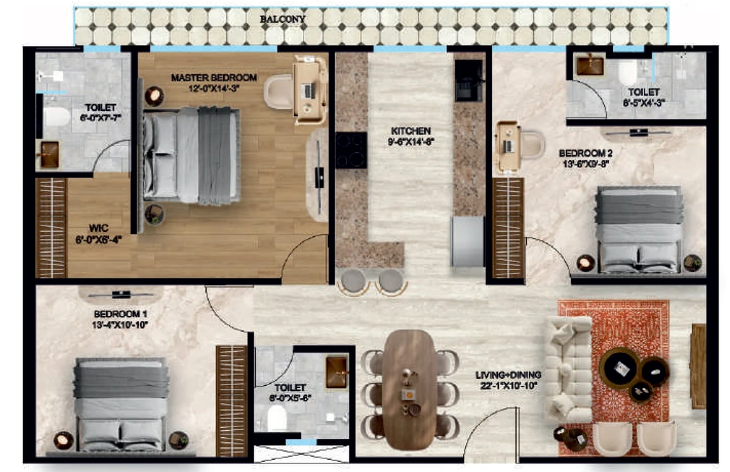 3 BHK Flat in Shreeya Vista Homes in Deva Road, Lucknow - Image 929817