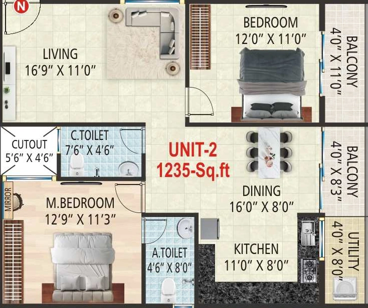 2 BHK Flat in V5 Paradise in Channasandra, Bangalore - Image 929819