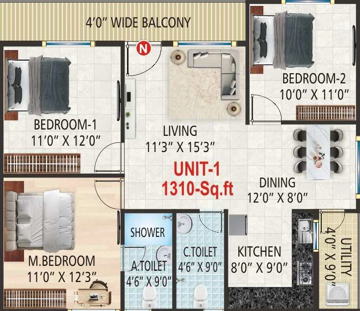 3 BHK Flat in V5 Paradise in Channasandra, Bangalore - Image 929820