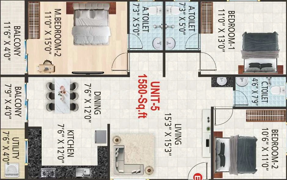 3 BHK Flat in V5 Paradise in Channasandra, Bangalore - Image 929822