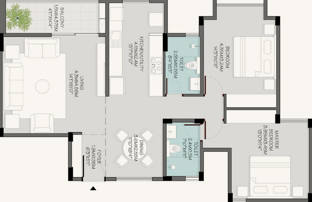 2 BHK Flat in Modern Spaaces Green Storeys in Sarjapur Road, Bangalore - Image 929827