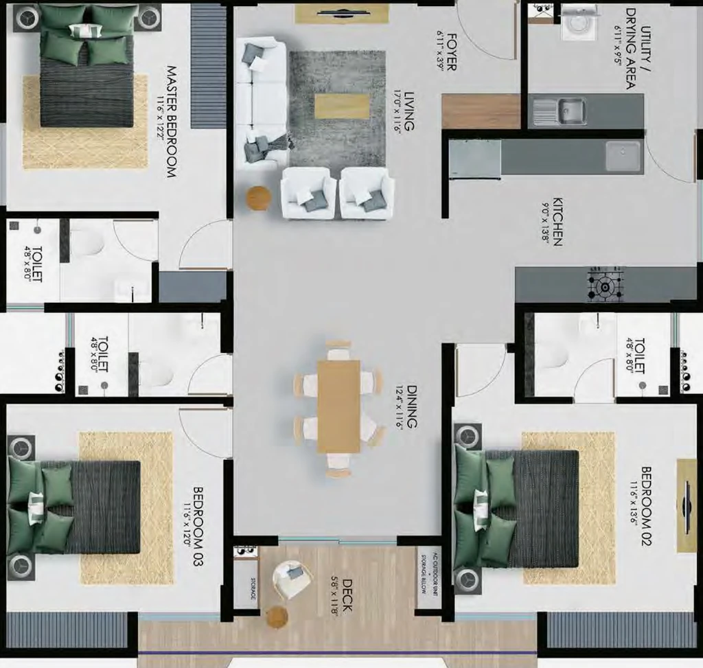 3 BHK Flat in Modern Spaaces Windmere in Haralur, Bangalore - Image 929832