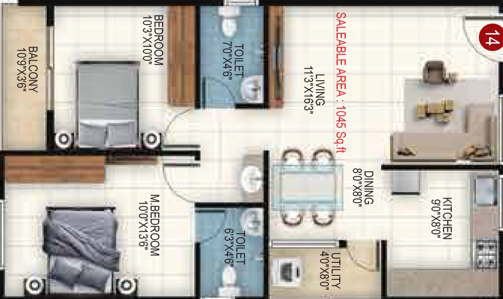 2 BHK Flat in Srinivasa Srinis Pristine in Sarjapur Road, Bangalore - Image 929836