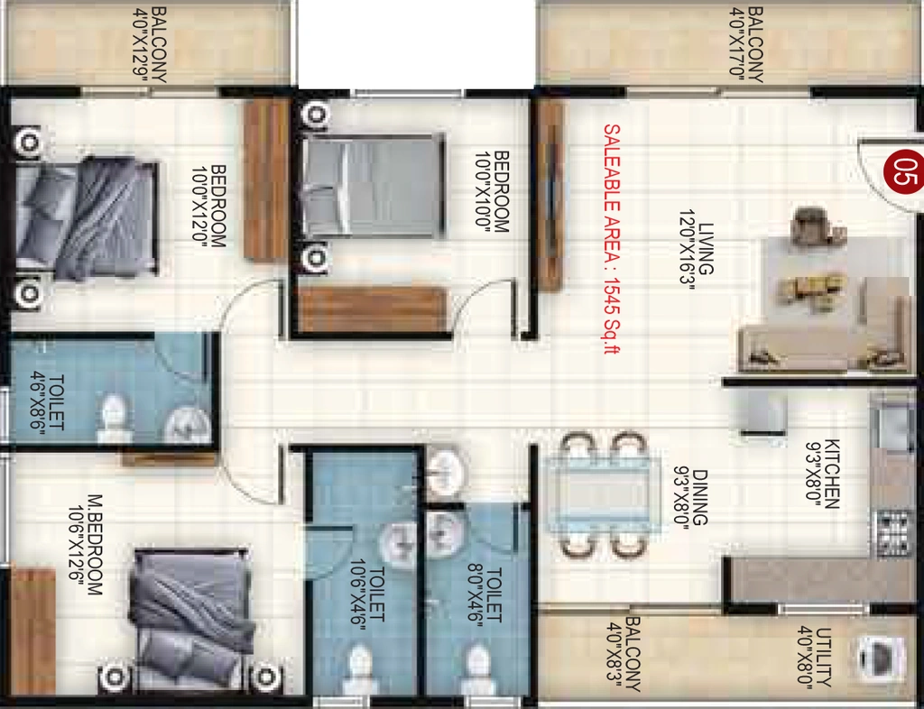 3 BHK Flat in Srinivasa Srinis Pristine in Sarjapur Road, Bangalore - Image 929841