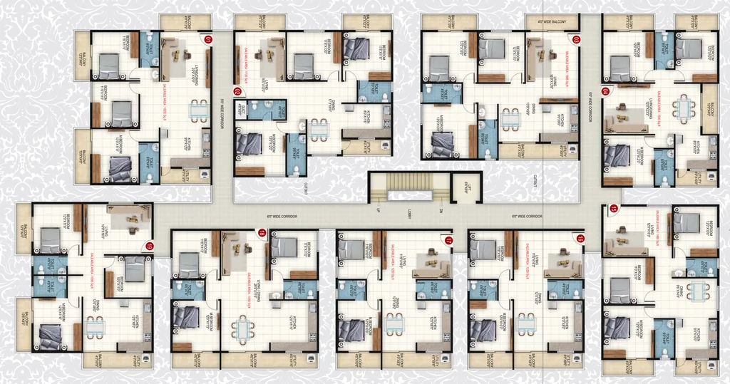 Floor Plan of Srinivasa Srinis Pristine in Sarjapur Road, Bangalore - Image 431819