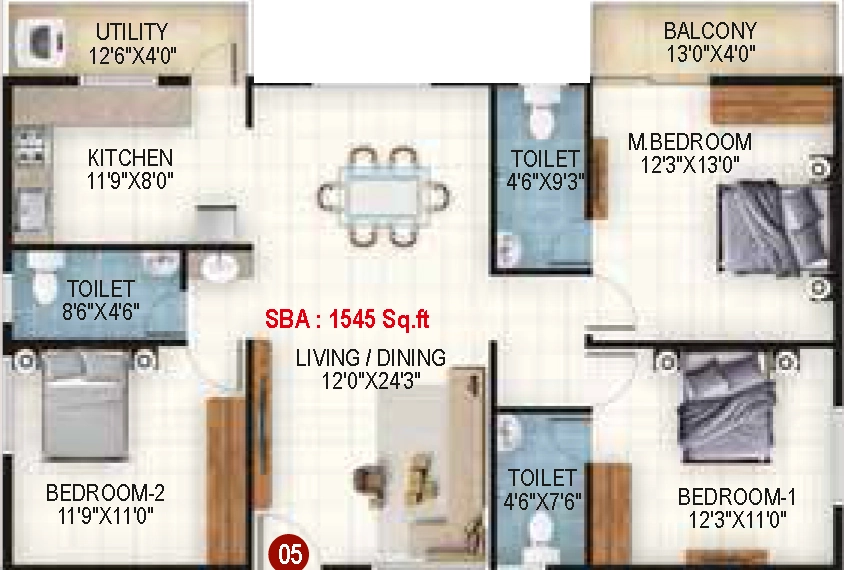 3 BHK Flat in Mega Sri Rama Enclave in Vidyaranyapura, Bangalore - Image 929854