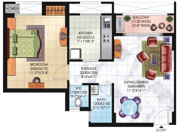 1 BHK Flat in Sahara City Homes in IIM Road, Lucknow - Image 929858