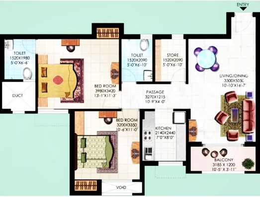 2 BHK Flat in Sahara City Homes in IIM Road, Lucknow - Image 929859