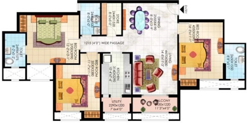3 BHK Flat in Sahara City Homes in IIM Road, Lucknow - Image 929863