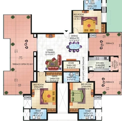 3 BHK Flat in Sahara City Homes in IIM Road, Lucknow - Image 929864