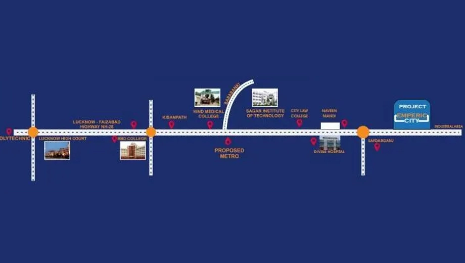 Location of Emperic City in Faizabad Road, Lucknow - Image 431869