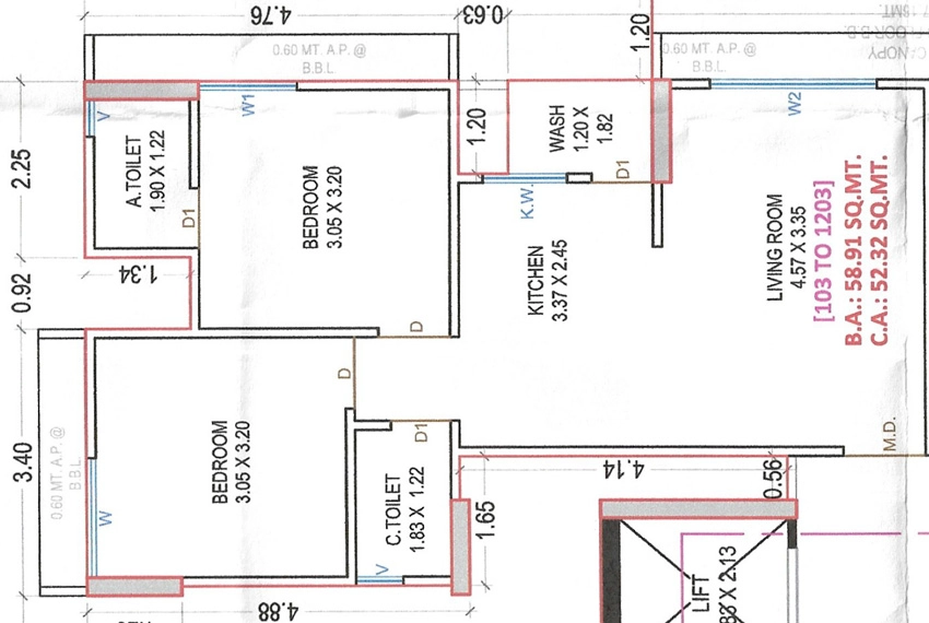 2 BHK Flat in Eartham Heights in Yoginagar Society, Surat - Image 929872