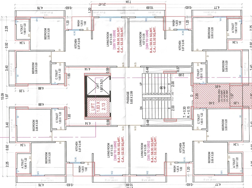 Floor Plan of Eartham Heights in Yoginagar Society, Surat - Image 431882