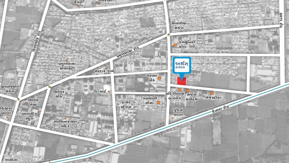 Location of Eartham Heights in Yoginagar Society, Surat - Image 431880