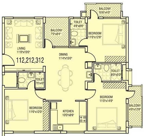 3 BHK Flat in Aaptha Landmark in Chikkagubbi, Bangalore - Image 929886