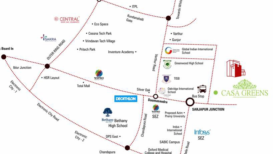 Location of Citrus Casa Greens in Sarjapur, Bangalore - Image 431916