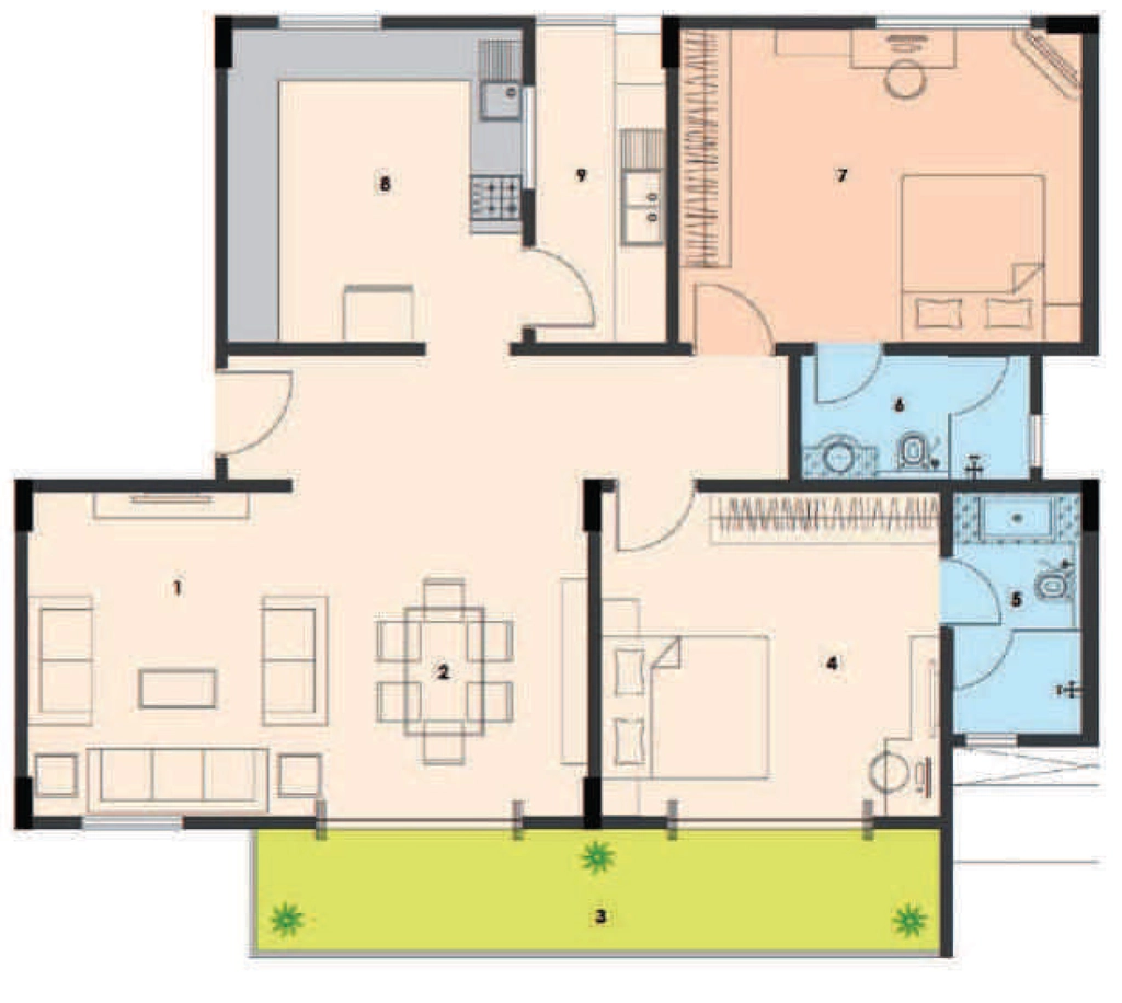 2 BHK Flat in Griha Unnathi in Kyalasanahalli, Bangalore - Image 929888