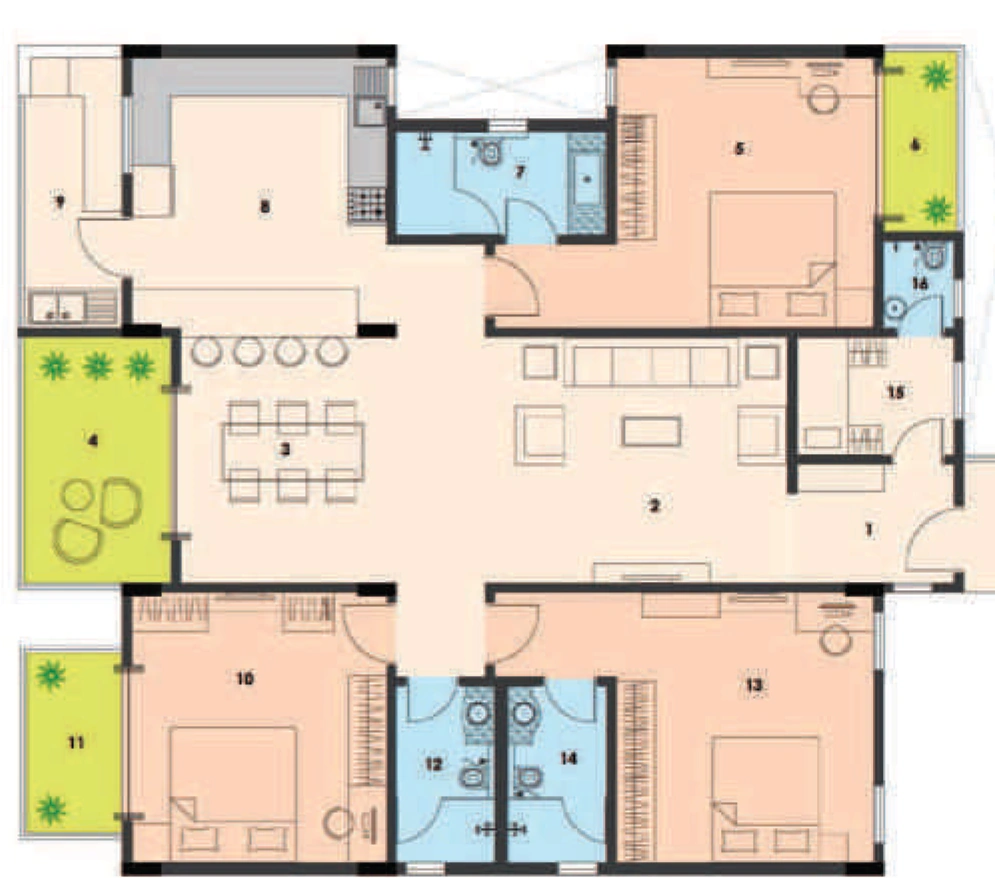 3.5 BHK Flat in Griha Unnathi in Kyalasanahalli, Bangalore - Image 929890