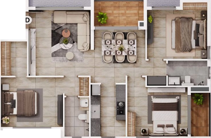 3 BHK Flat in Soham Pravya in Rajarhat, Kolkata - Image 929893