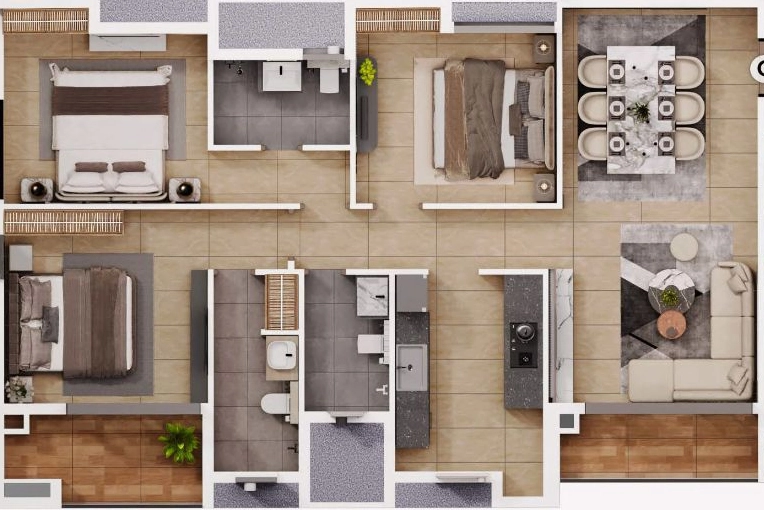 3 BHK Flat in Soham Pravya in Rajarhat, Kolkata - Image 929894