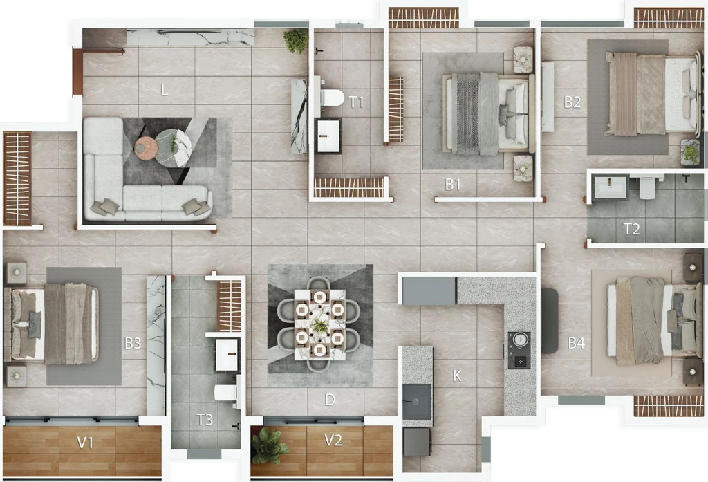 4 BHK Flat in Soham Pravya in Rajarhat, Kolkata - Image 929897