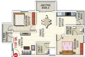 2 BHK Flat in SRS White Pearl in Hallehalli, Bangalore - Image 929911