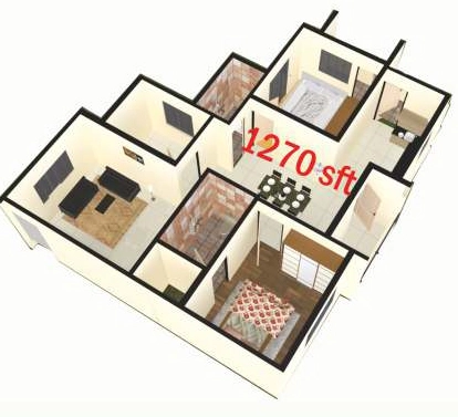 2 BHK Flat in Suncrest Nandanam Residency in Horamavu, Bangalore - Image 929908