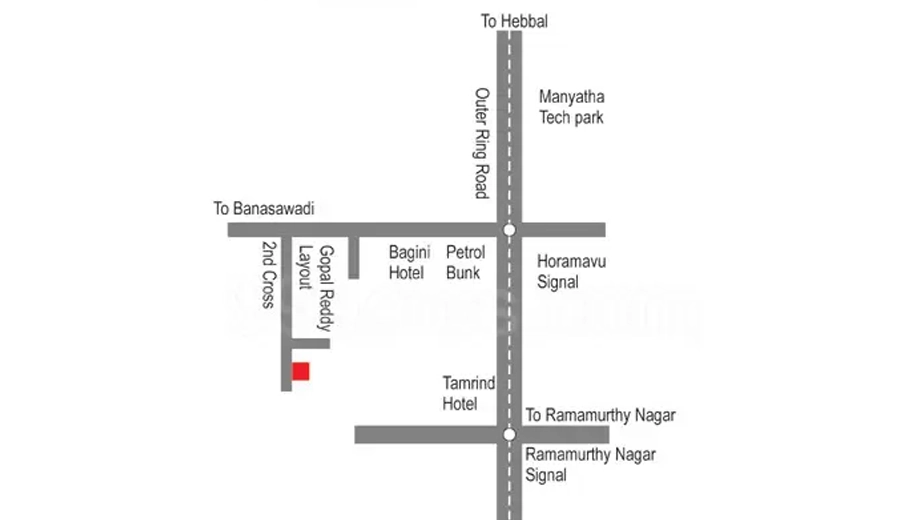 Location of Valueprop Trinity Enclave in Banaswadi, Bangalore - Image 432007