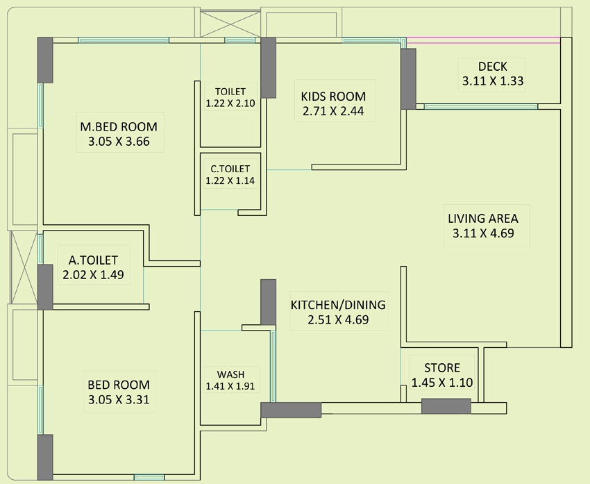2.5 BHK Flat in Aadhya K Aranya in Dumas Road, Surat - Image 929925