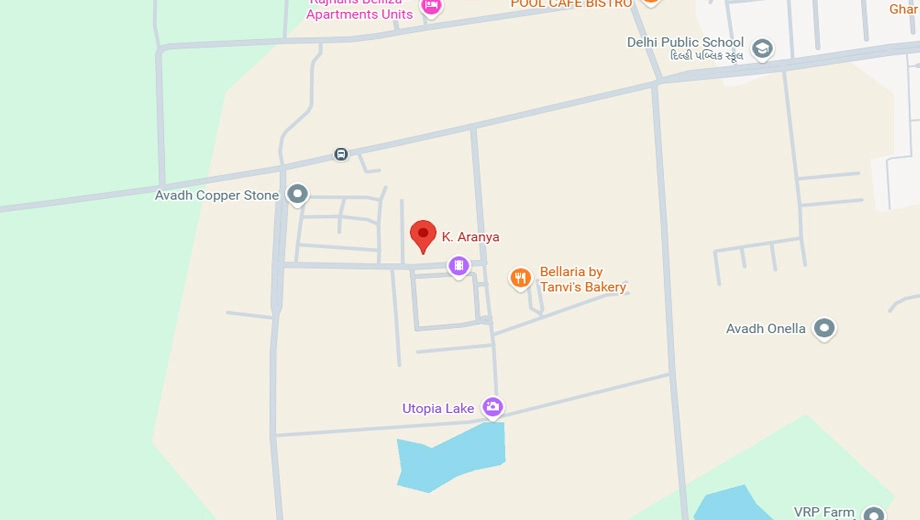 Location of Aadhya K Aranya in Dumas Road, Surat - Image 432054